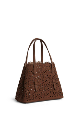 ALAÏA СРЕДНЯЯ СУМКА MINA 25 ИЗ НУБУКА, КОРИЧНЕВЫЙ