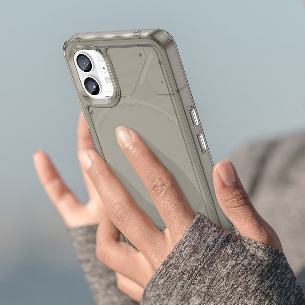 Мягкий усиленный чехол серого цвета для смартфона Nothing Phone (1), увеличенные защитные свойства, мягкий отклик кнопок