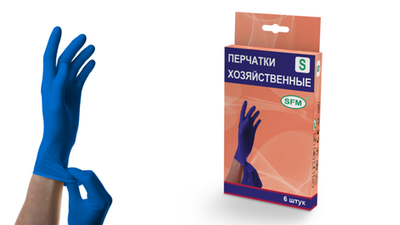 Перчатки смотровые нестерильные латексные неопудренные HIGH RISK SFM 3 пары