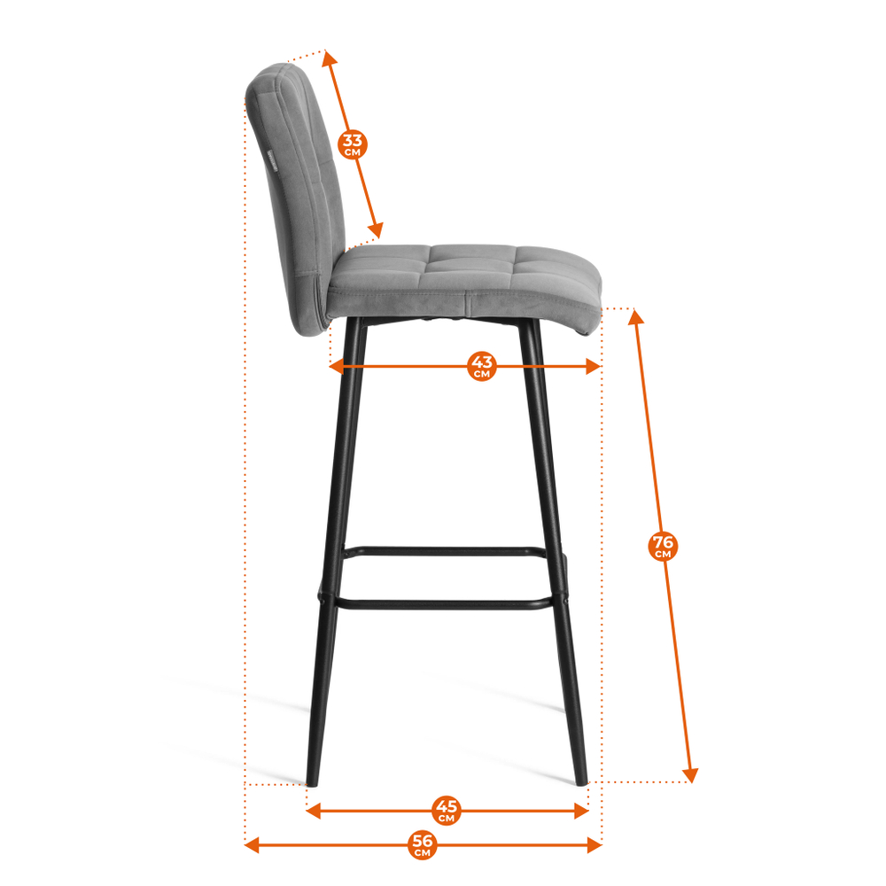 Барный стул  Medeo/Медео экокожа , бежевый, 45х56х113 см