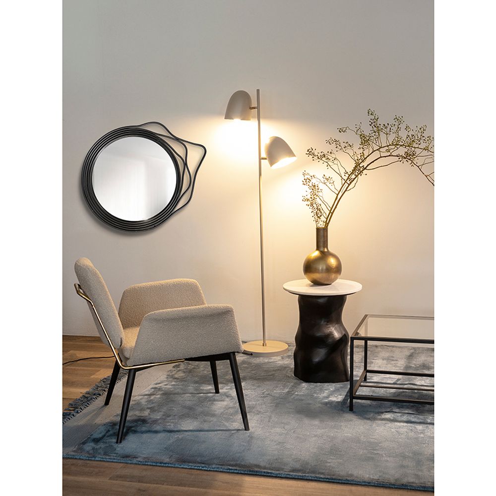 Лаунж-кресло Hilde, букле, серо-бежевое