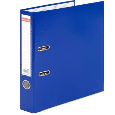 Папка-регистратор, покрытие пластик, 50 мм, ПРОЧНАЯ, с уголком, BRAUBERG, синяя