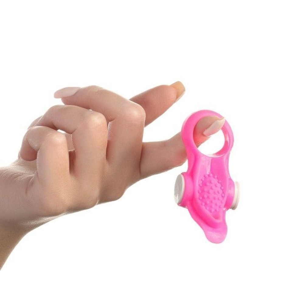 Ярко-розовое эрекционное виброкольцо Язык (Цвет: ярко-розовый)