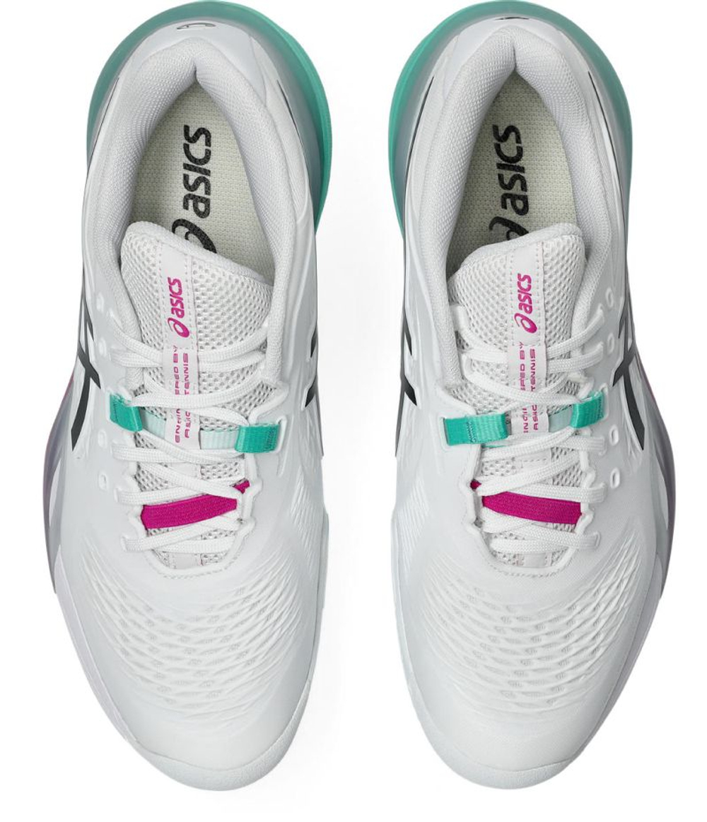 Мужские теннисные кроссовки Asics Gel-Resolution X Clay - white/aurora green