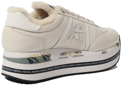 Premiata Beth Молочно-белые с мехом