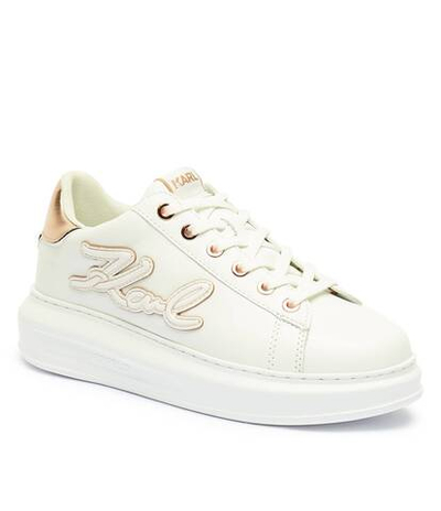 Кожаные кроссовки kapri signia emboss Karl Lagerfeld - белый(KL62511A)