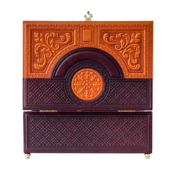 Шкатулка большая «Венеция». Цвет коричнево-оранжевый