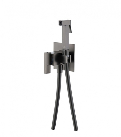 01157-Q Смеситель встраиваемый с ГИГ. душом (ГРАФИТ) GANZER (10/1шт)