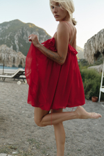 Платье мини с воланами red