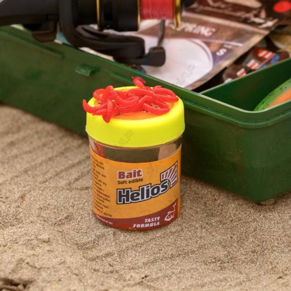 Насадка искусственная съедобная Опарыш красный (Red maggot) Helios (HS-NO-RM)