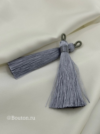 Кисточка для штор серебристая (серая) 8 см