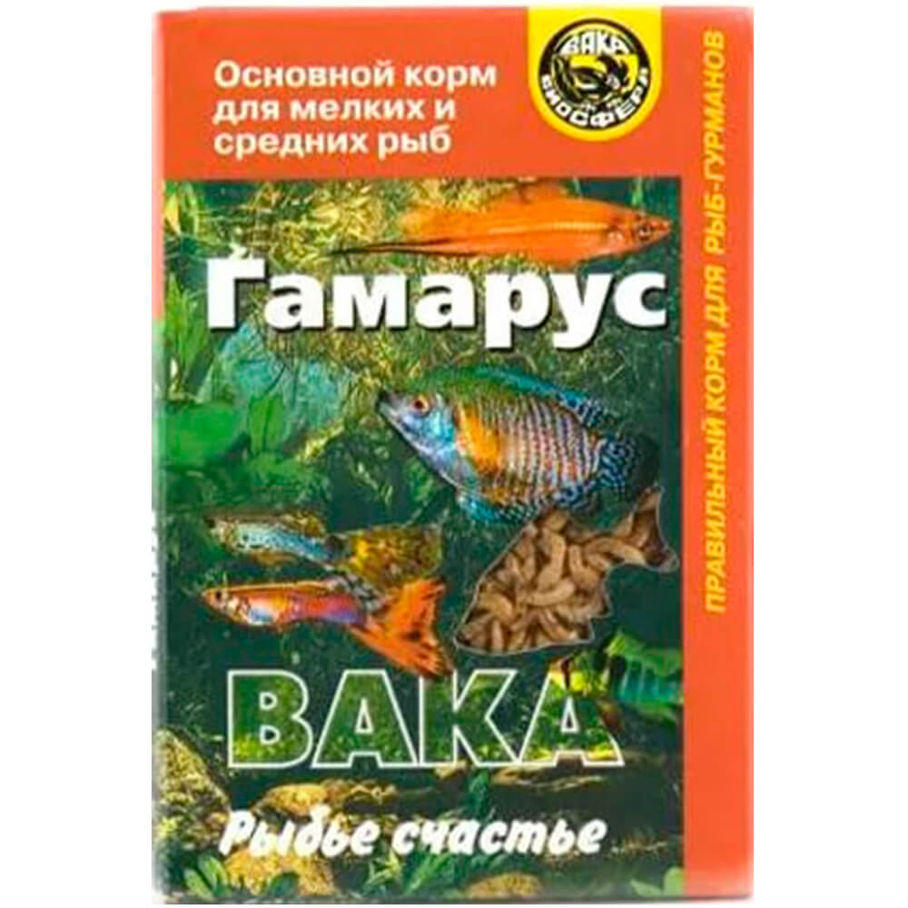 Основной корм для мелких и средних рыб Вака Гаммарус 50 мл