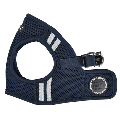 Puppia шлейка-жилет для собак дышащая, светоотражающая "soft", синяя, xl
