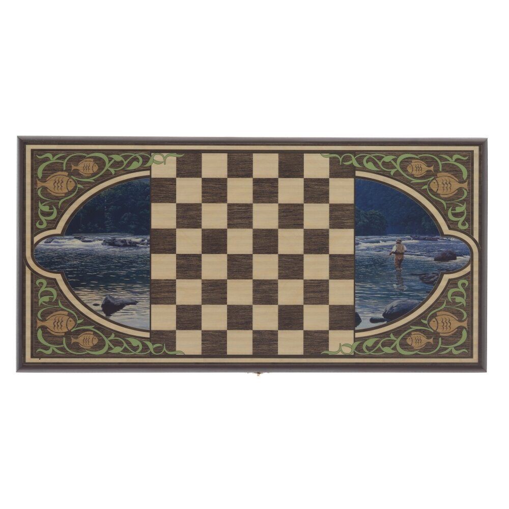 GAEM Игра настольная 2 в 1 ( шашки, нарды) "Рыбалка", L50 W25 H3 см