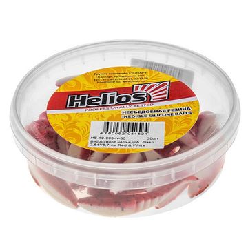 Виброхвост несъедоб. Slash 2,64'/6,7 см Red & White 30шт. (HS-19-003-N-30) Helios