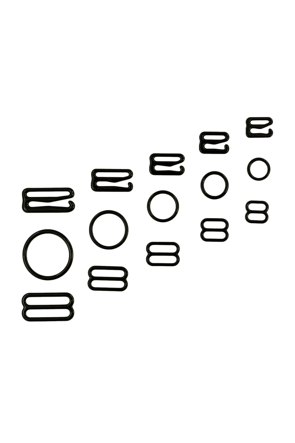 Кольцо, регулятор, крючок для бюстгальтера чёрный 0,6-2 см