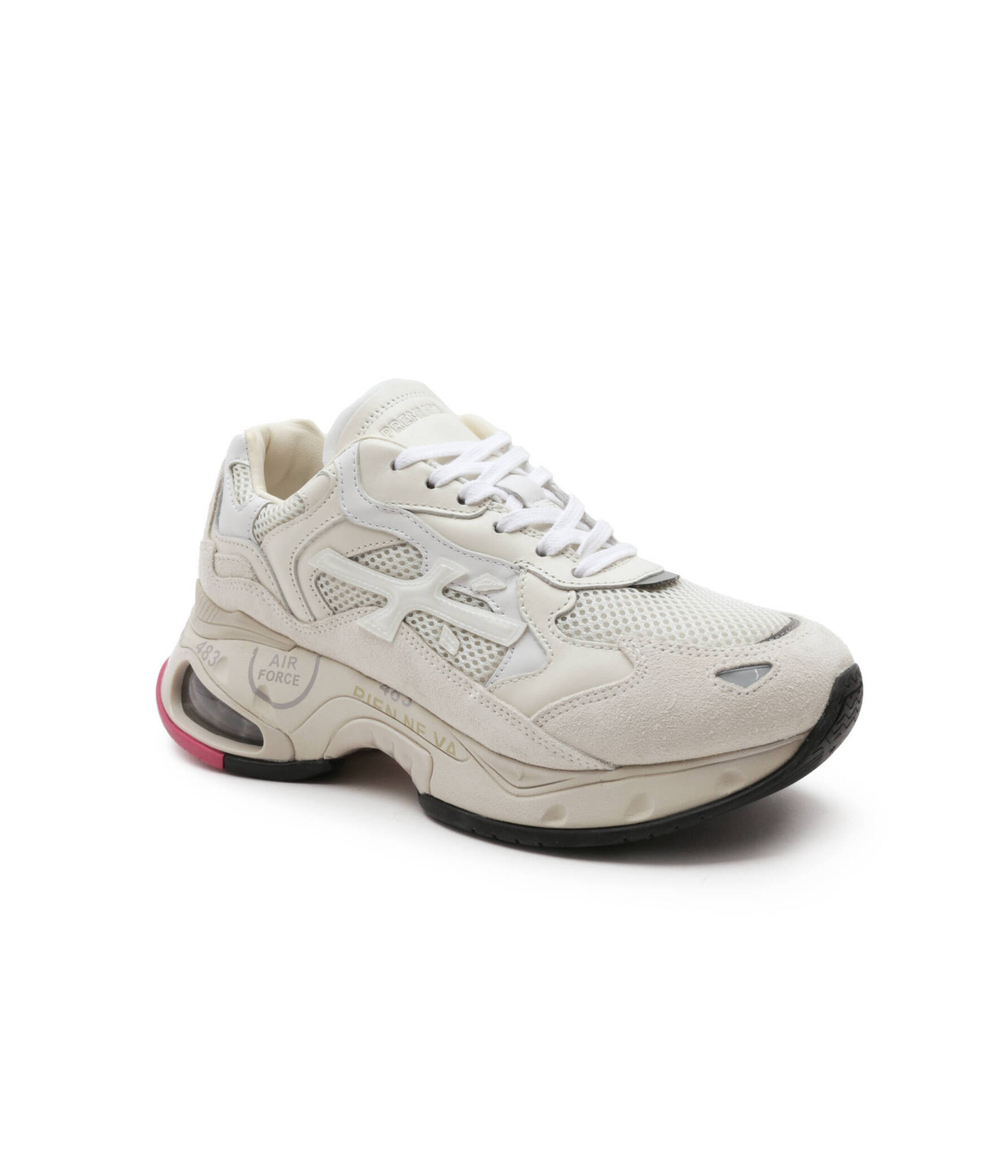 Кожаные кроссовки sharkyd Premiata - экрю(SHARKYD)