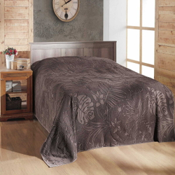 Покрывало 160x220 Arya home Botanical Garden коричневый