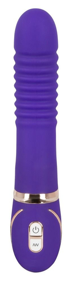 Фиолетовый водонепроницаемый вибратор Pleats с рёбрышками - 22 см. (Цвет: фиолетовый)