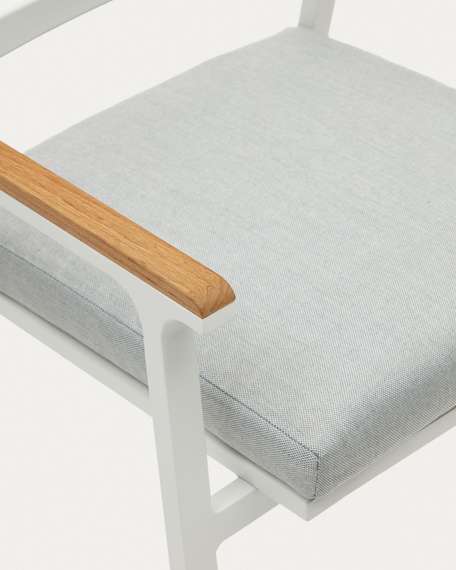 Bona Уличный стул из алюминия в белой отделке и массива тикового дерева