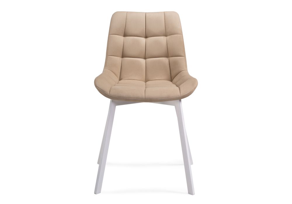 Стул на металлокаркасе Челси белый / бежевый