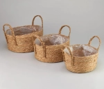 Корзина 32х14х29 см Набор 3шт Рогоз с ручкой (Натуральный)