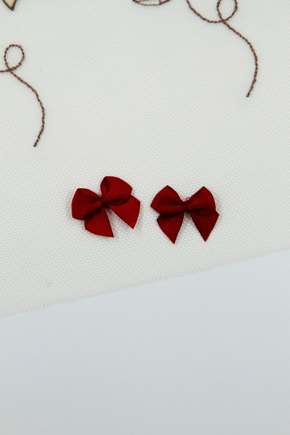 Бантик пришивной 2 см темно-красный