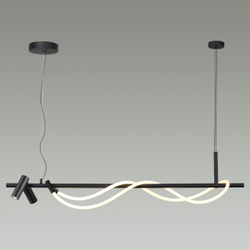 4391/30L HIGHTECH ODL24 301 черный/металл/канат Подвесной св-к с раздельн. вкл IP20 LED 30W 1200Лм 4000K CORDA