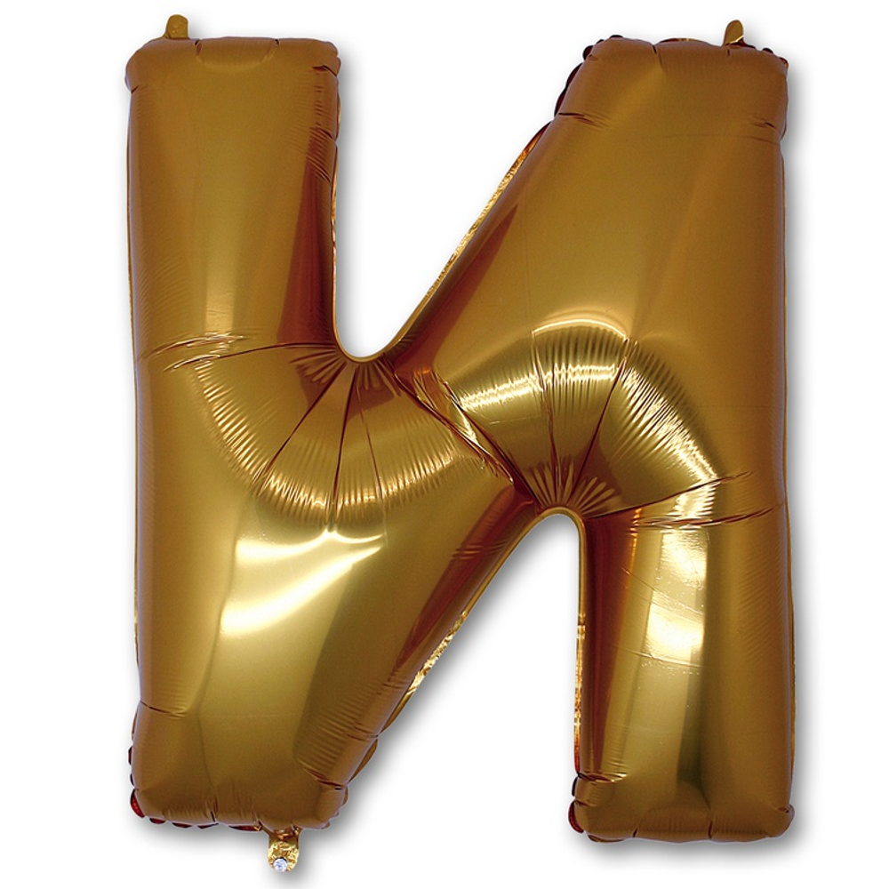 Шар фольгированный Буква N 101,6 см (Золотой)