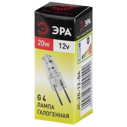 Лампочка галогенная ЭРА G4-JC-20W-12V G4 20Вт капсула теплый белый свет