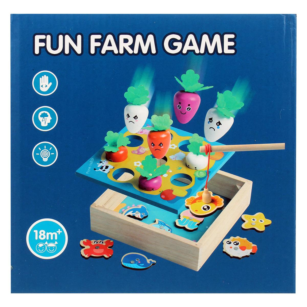 Развивающая игрушка деревянная Рыбалка огорд + рыбки, коробка C-41672