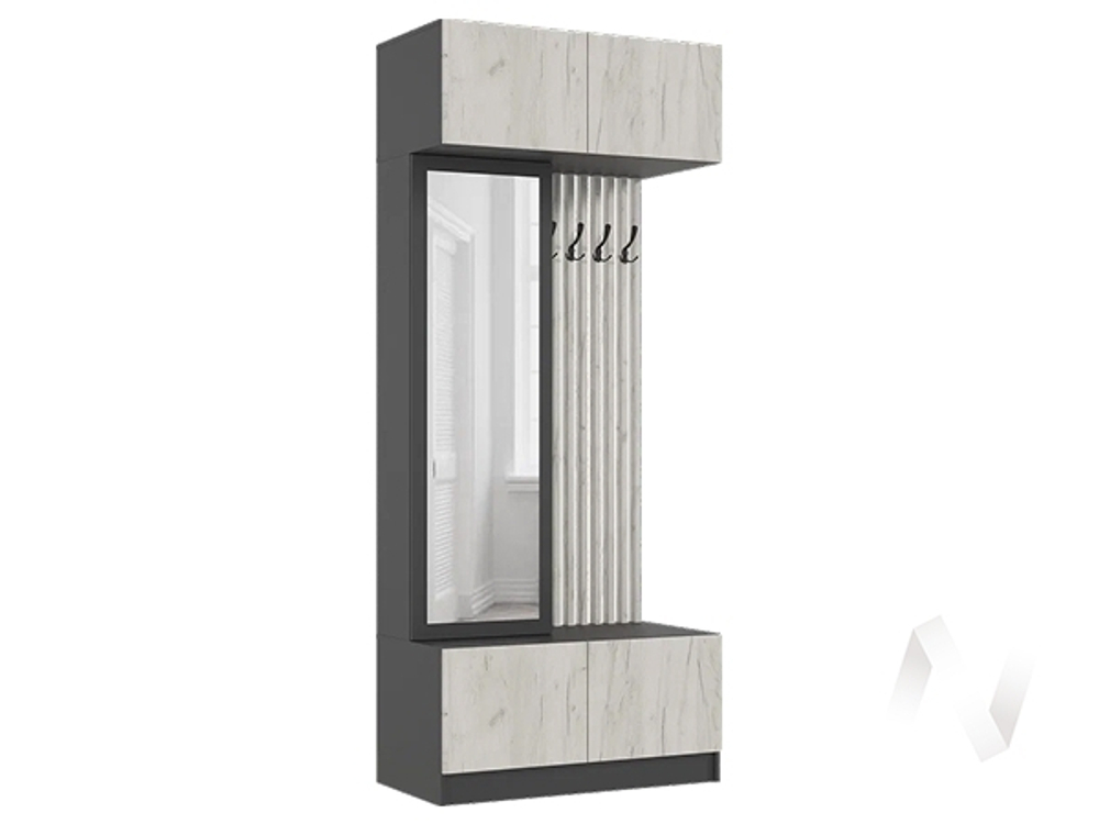 Прихожая МС Роджина (графит/дуб крафт белый)