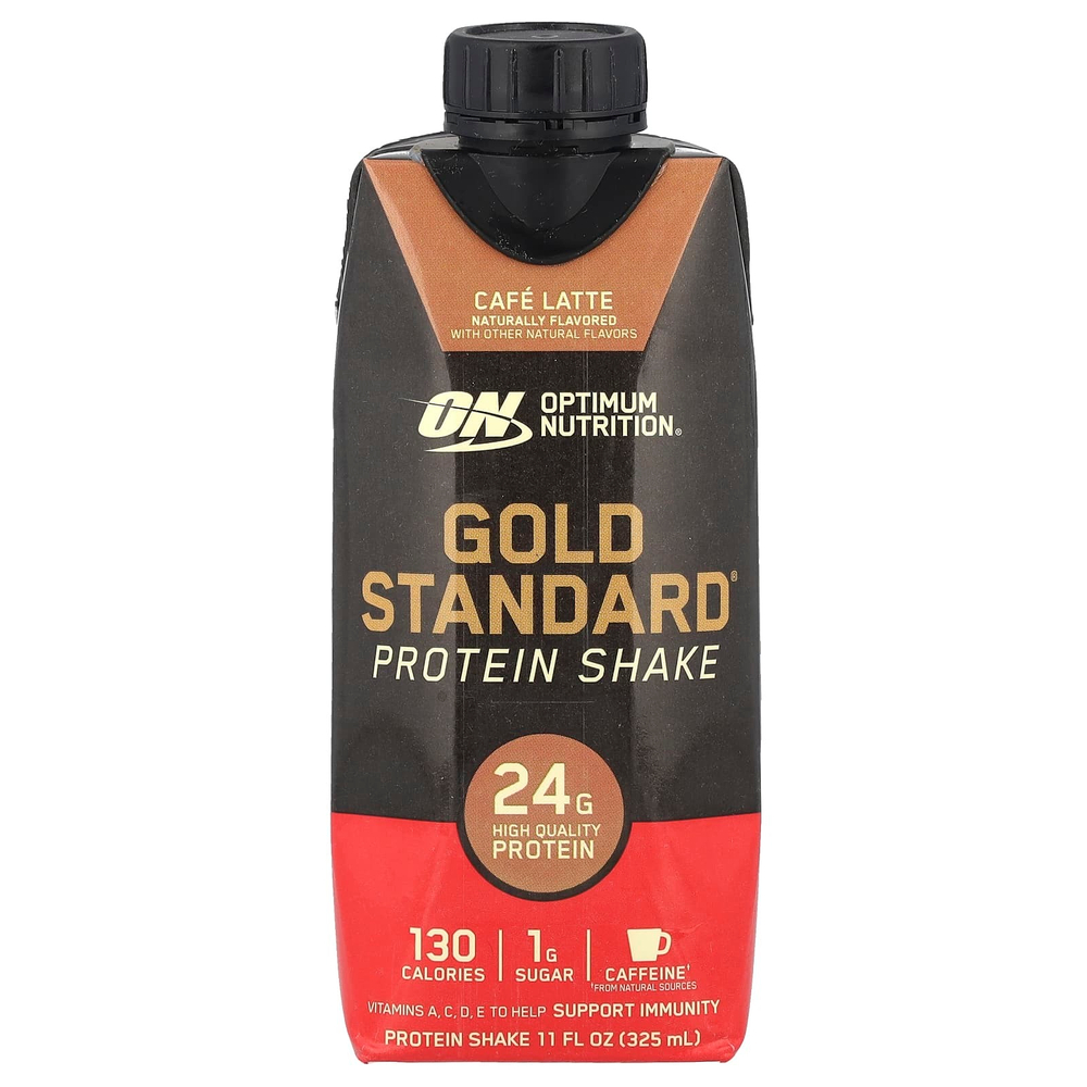 Optimum Nutrition, Gold Standard®, протеиновый коктейль, кофейный латте, 4 коробки по 325 мл (11 жидк. Унций)