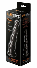 Анальная пробка LOVETOY с изгибом, платиновая, на присоске