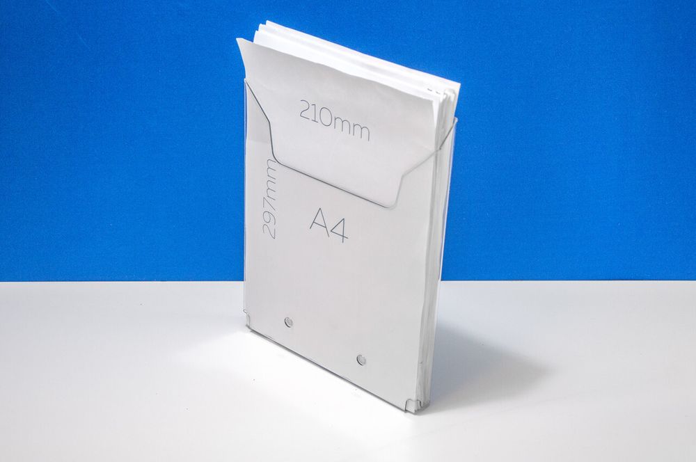 Карман буклетница А4 верт Н=275, 1,5 ПЭТ 20мм, 1,5 ПЭТ