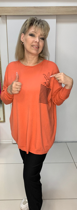 Джемпер-туника с "зайчиком" в кармашке