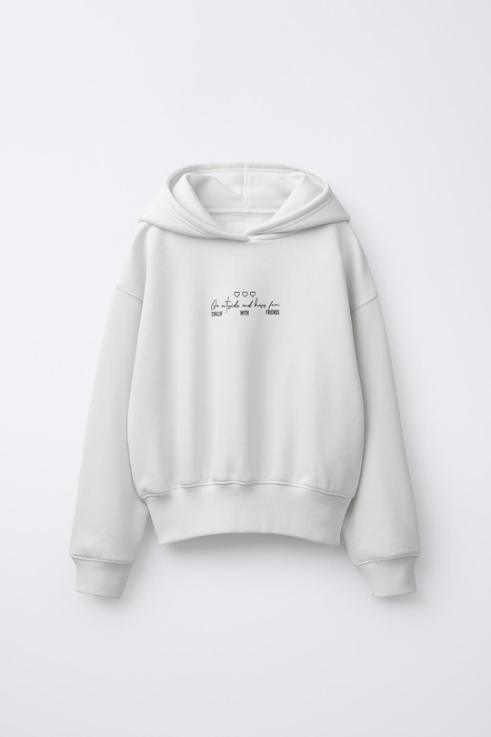 ZARA ХУДИ JOGGING С НАДПИСЬЮ И КАПЮШОНОМ, ЭКРЮ