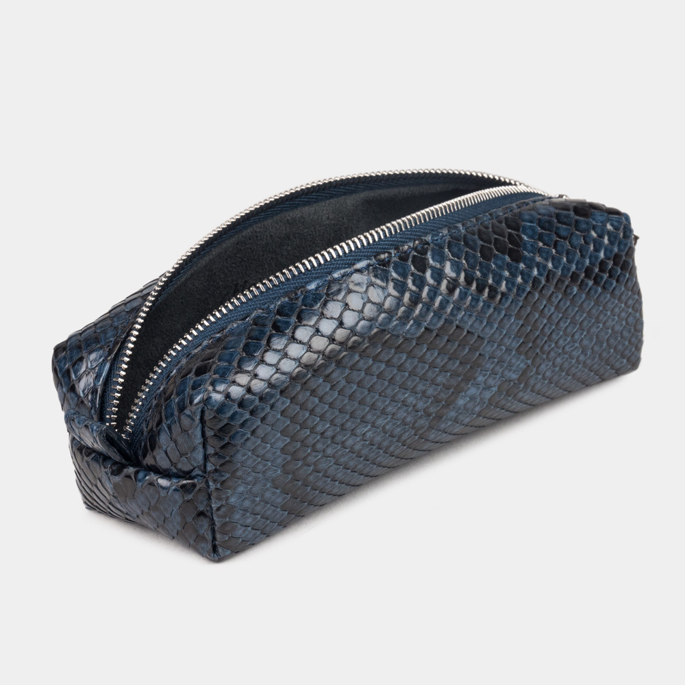 Ключница Coffre из кожи питона, синего цвета