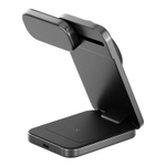 Беспроводное зарядное устройство EnergEA Bazic GoMag Trio PLUS 3in1 magnetic wireless foldable charger Qi2 22.5W, Gunmetal (MAG-TRIOPLUS-GUN)