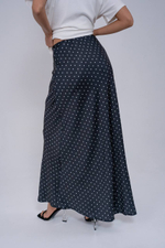 Юбка в горошек в макси длине из вискозного шелка