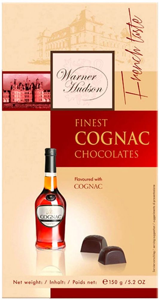 Шоколад Пиастен Уорнер Хадсон конфеты  с коньяком / Piasten Warner Hudson Finest Cognac Chocolates 150г