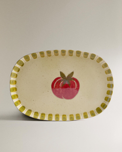Zara Home блюдо сервировочное из фаянса, цвет бордовый, 41 см
