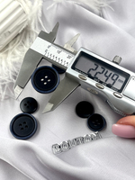 Пуговицы на прокол черно-синие (с синим ободком)