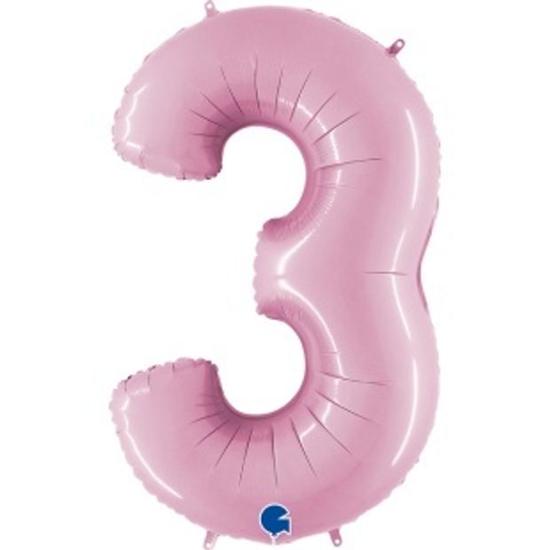 G Шар 40'' / 102 см "Цифра 3" Розовый (БГ-60)
