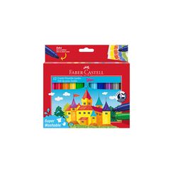 Flomaster \ фломастеры Набор из 12 смываемых фломастеров Faber-Castell Jumbo Super Washable, разные цвета.