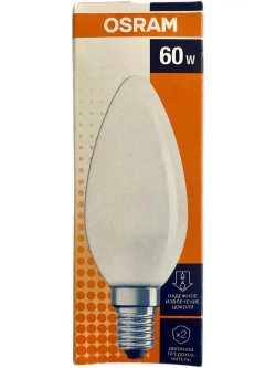 Osram Лампочка E14 свечка FR classic 60w 230v 660lm (5 штуки в упаковке)