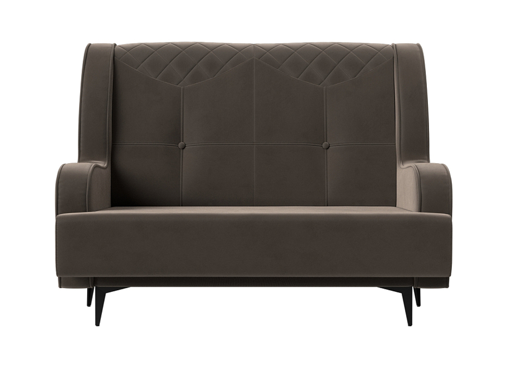 Диван прямой Неаполь 2-х местный, Коричневый, Велюр, 113165