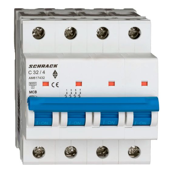 Автоматический выключатель Schrack Technik 4P C 32A 6kA Amparo AM617432--