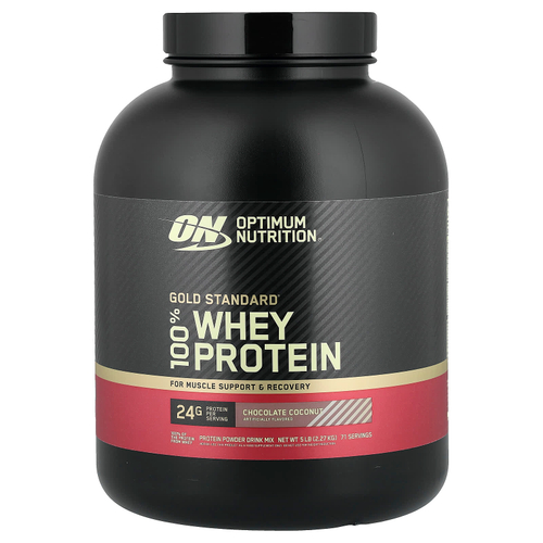 Optimum Nutrition, Gold Standard 100% Whey, со вкусом шоколада и кокоса, 2,27 кг (5 фунтов)