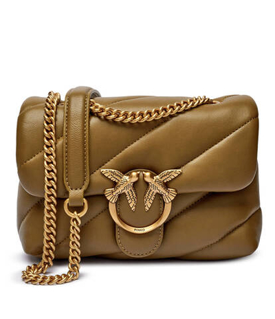 Кожаная сумка через плечо Love puff mini Cl Pinko - оливковый(100039 A0F2)